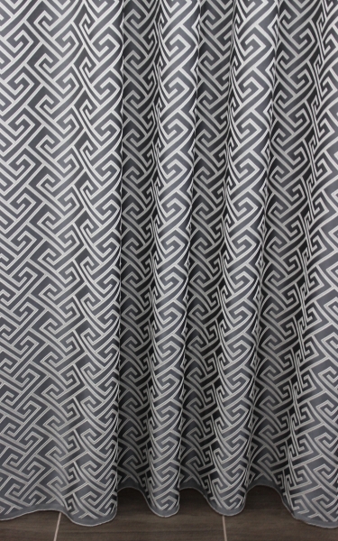 Závěs - metráž, šedá barva s bílou